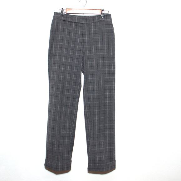 Vintage Dockers Y2K  Gray Plaid Cuffed Hem Trouser Pants Size 4 - Picture 1 of 9